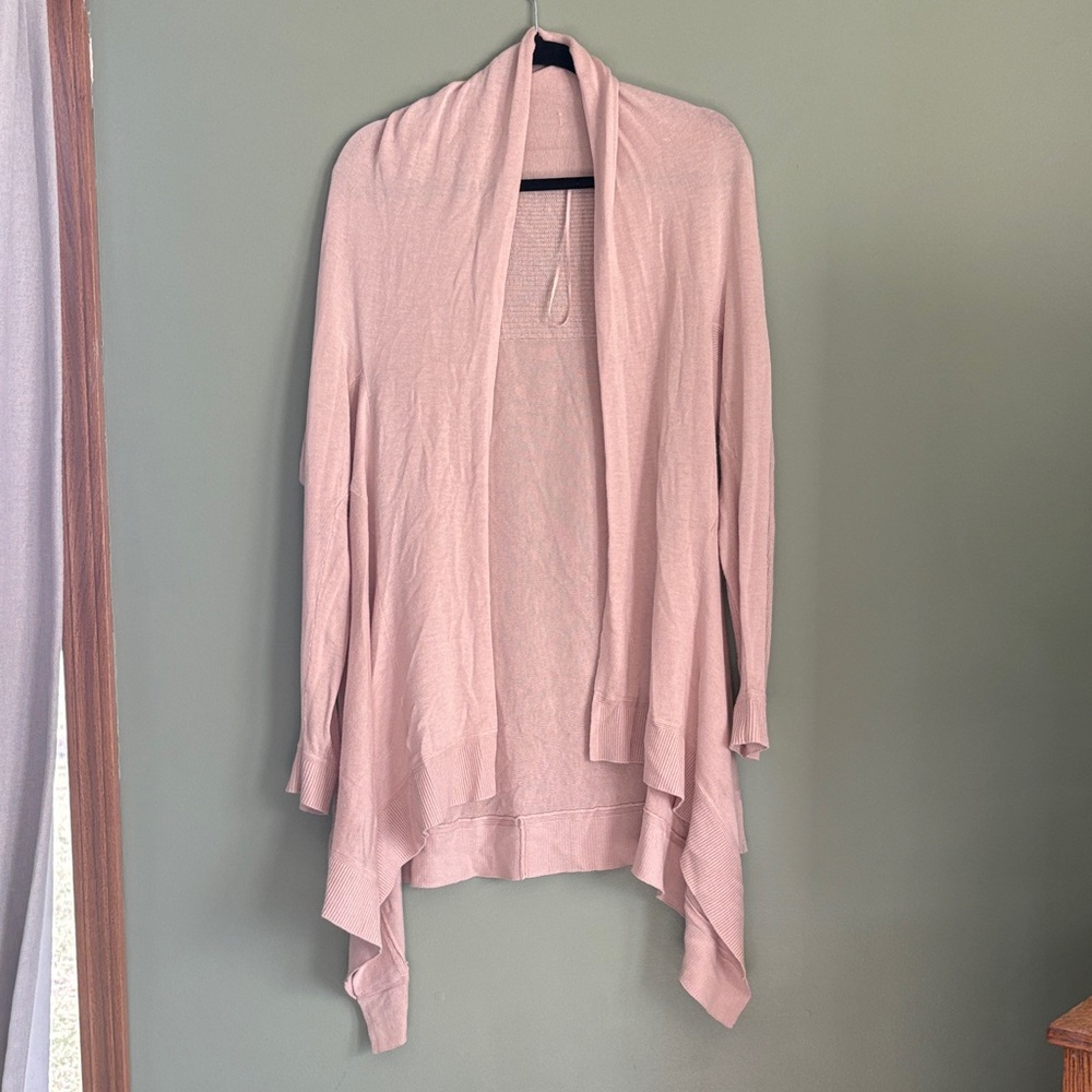 lululemon athletica Dusty Pink Open Front Draped Cardigan
